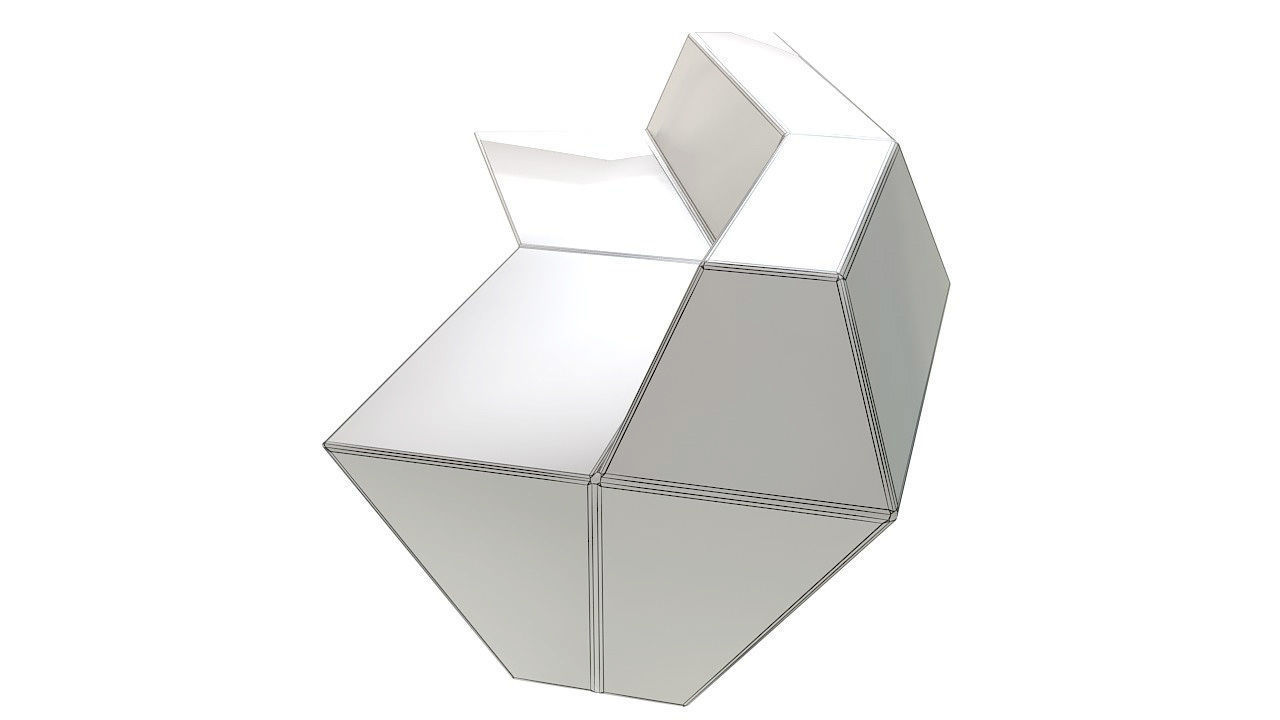 Modern plastic outdoor bench 3D model_15