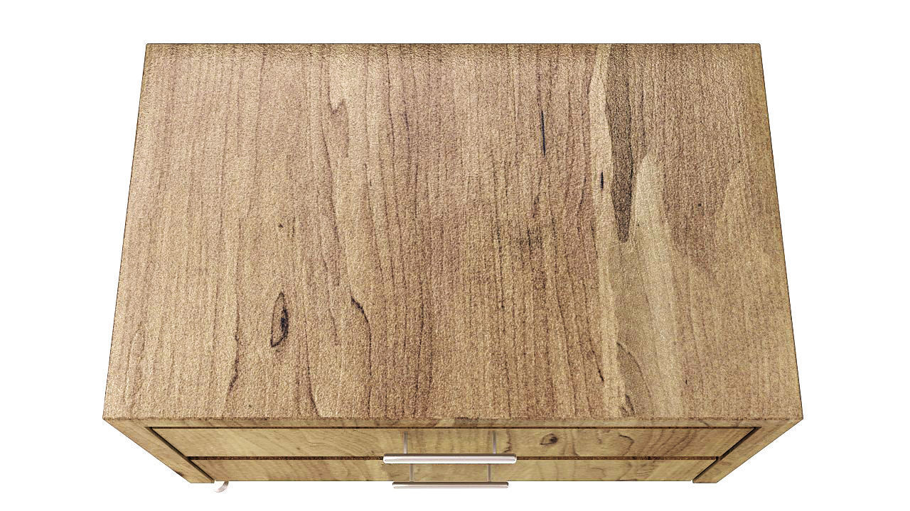 Wooden nightstand with drawers 3D model_6