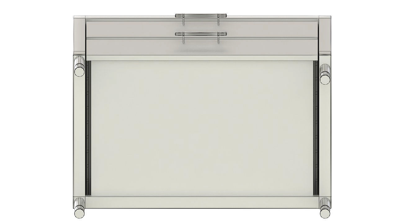 Wooden nightstand with drawers 3D model_7