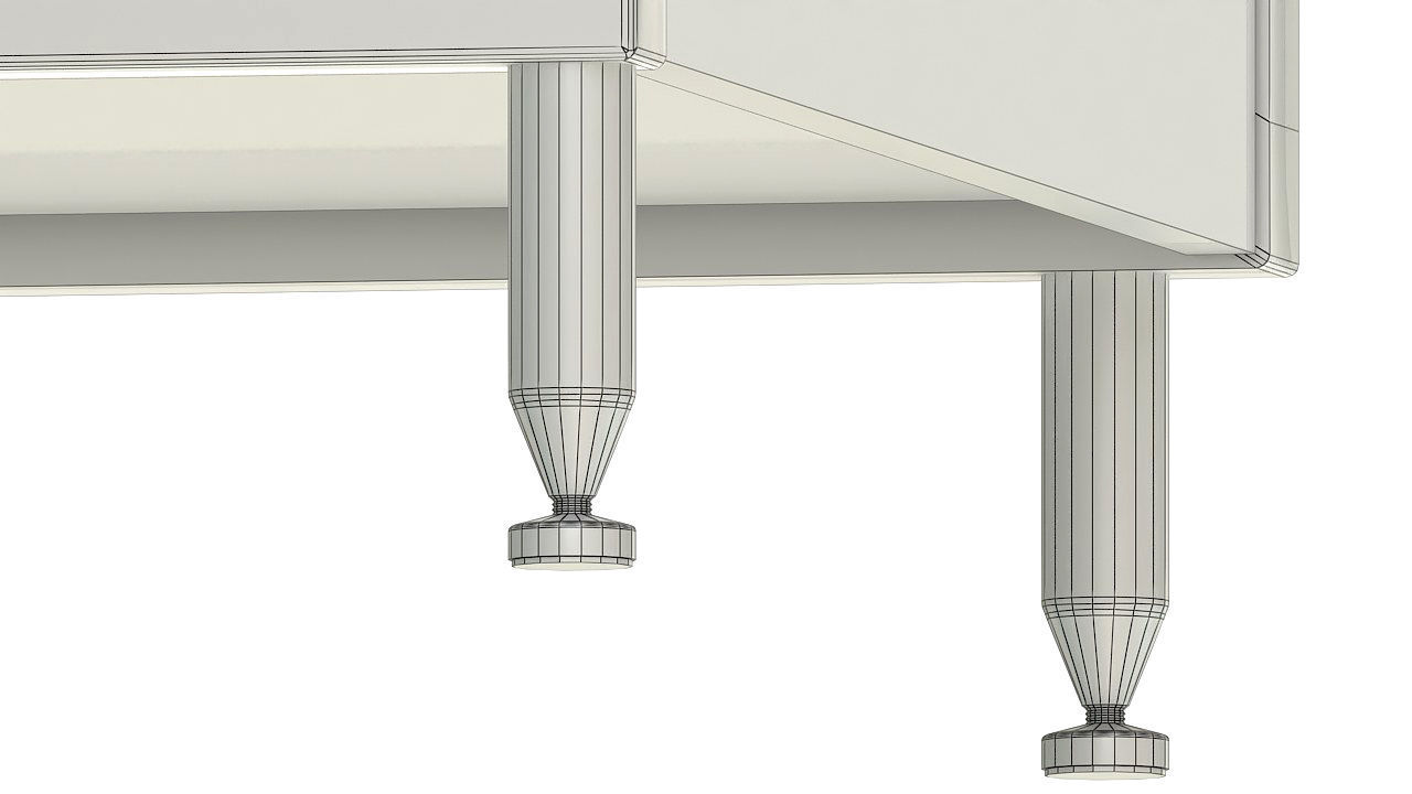 Wooden nightstand with drawers 3D model_8