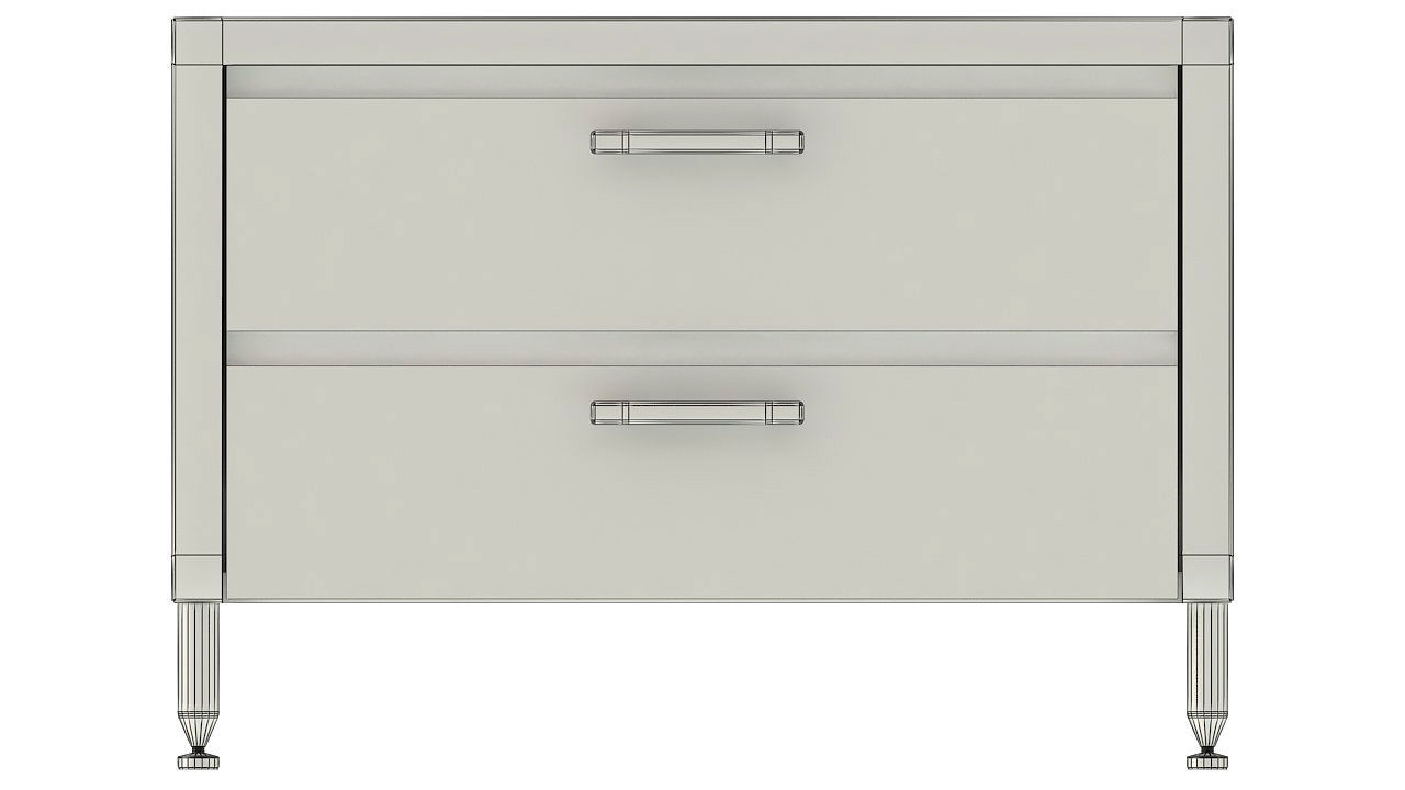 Wooden nightstand with drawers 3D model_9