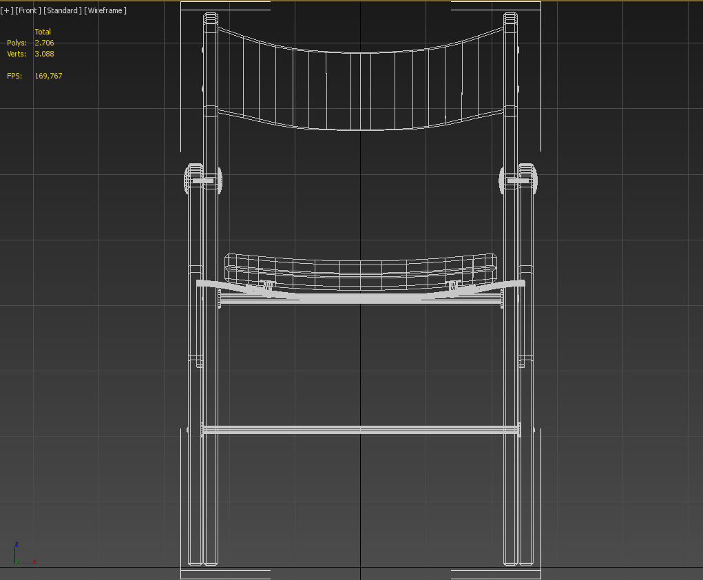 Wooden armless folding chair 3D model_20
