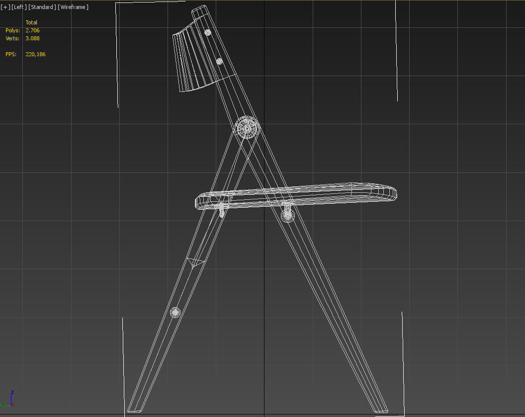 Wooden armless folding chair 3D model_21