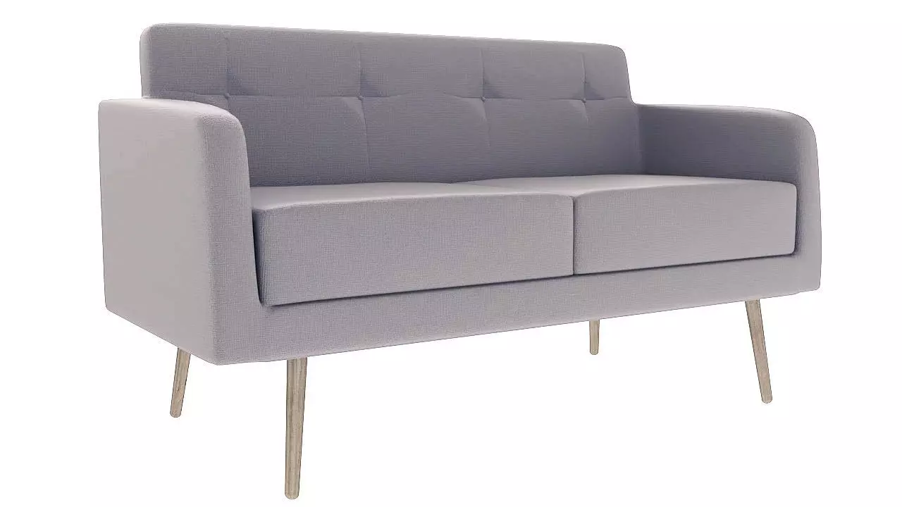 Two seater padded sofa 3D model_0