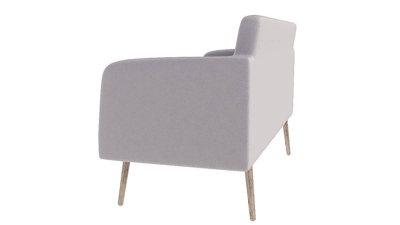 Two seater padded sofa 3D model_4