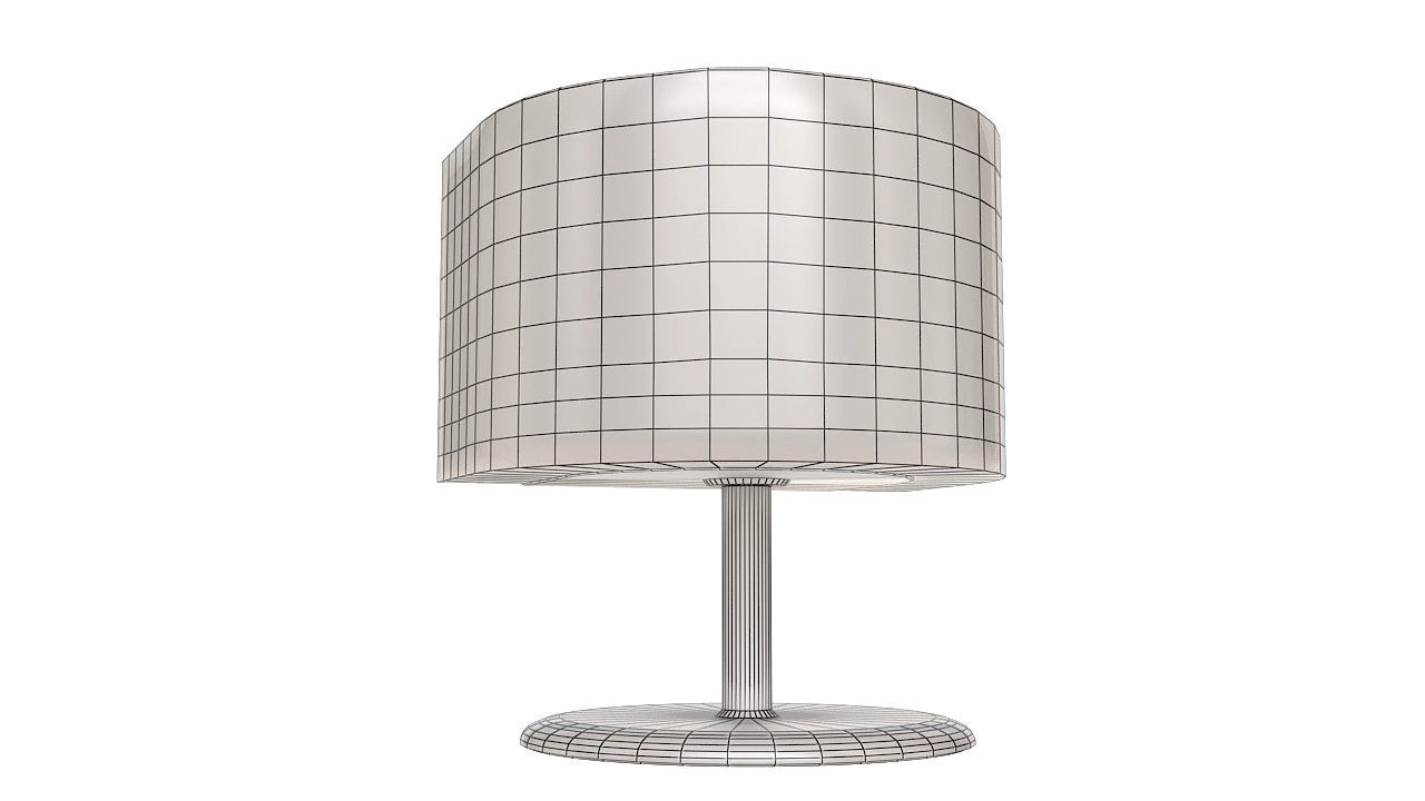 White fabric rotating armchair 3D model_12