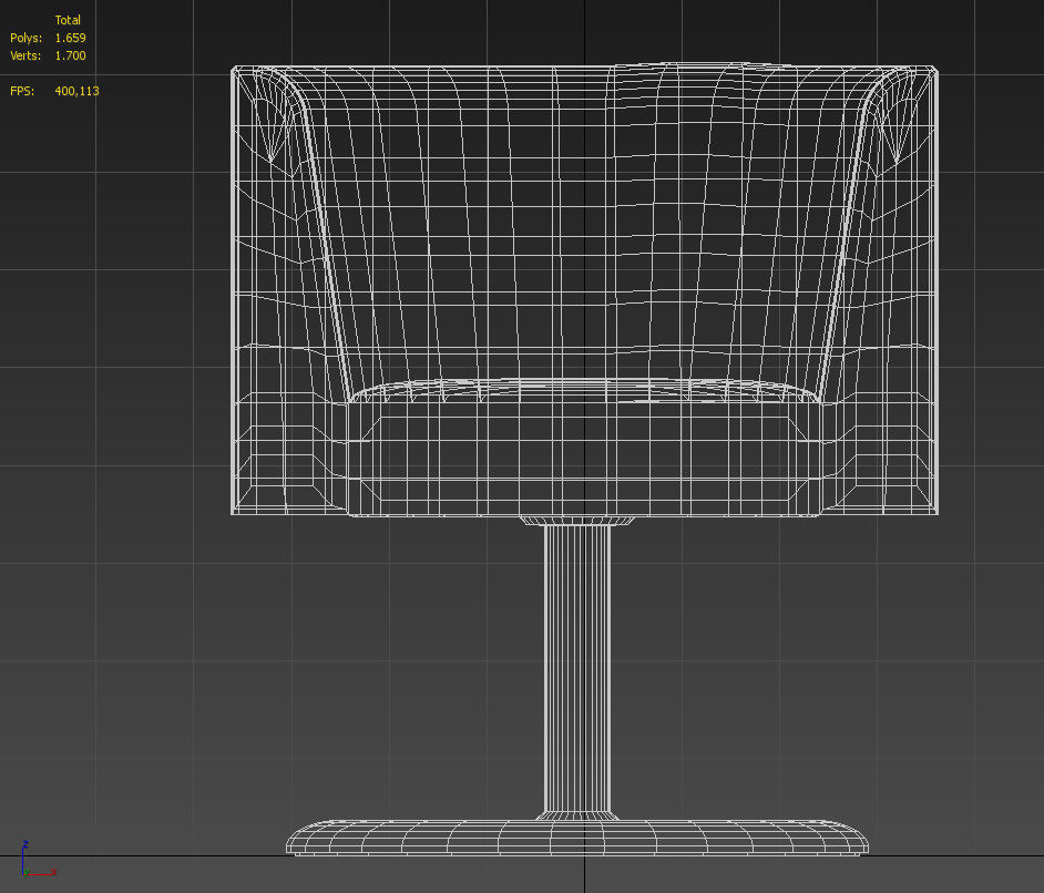White fabric rotating armchair 3D model_15