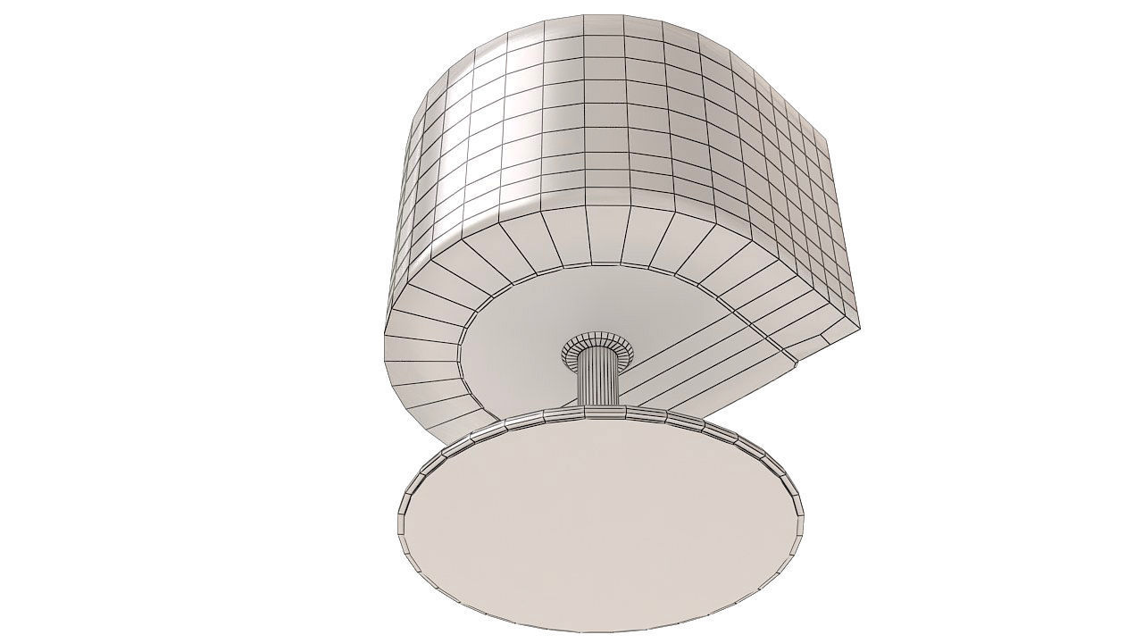 White fabric rotating armchair 3D model_13