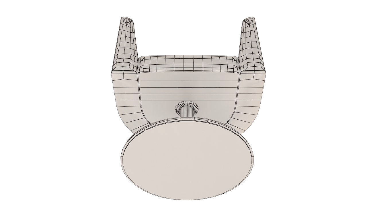 White fabric rotating armchair 3D model_9