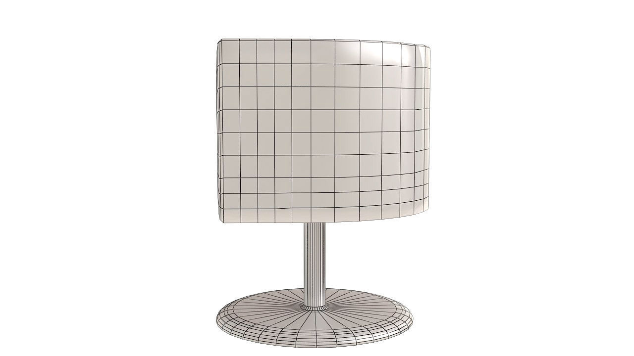 White fabric rotating armchair 3D model_11