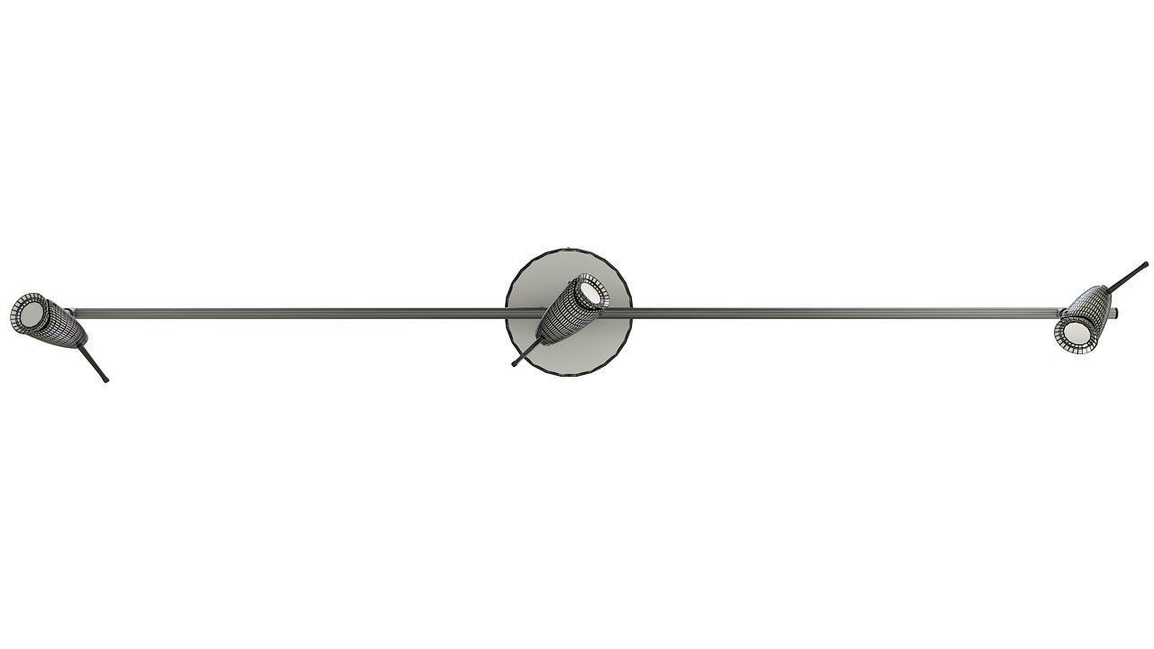 Ceiling lamp triple halogen 3D model_14