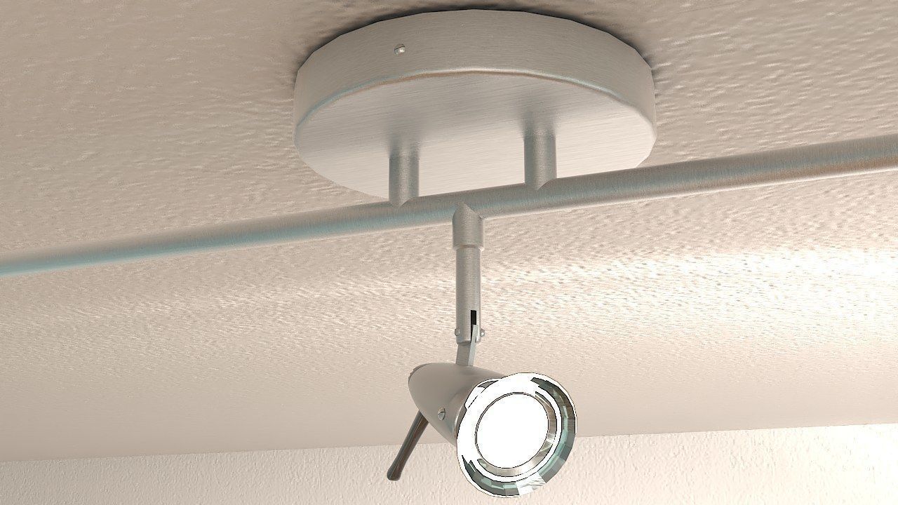 Ceiling lamp triple halogen 3D model_4