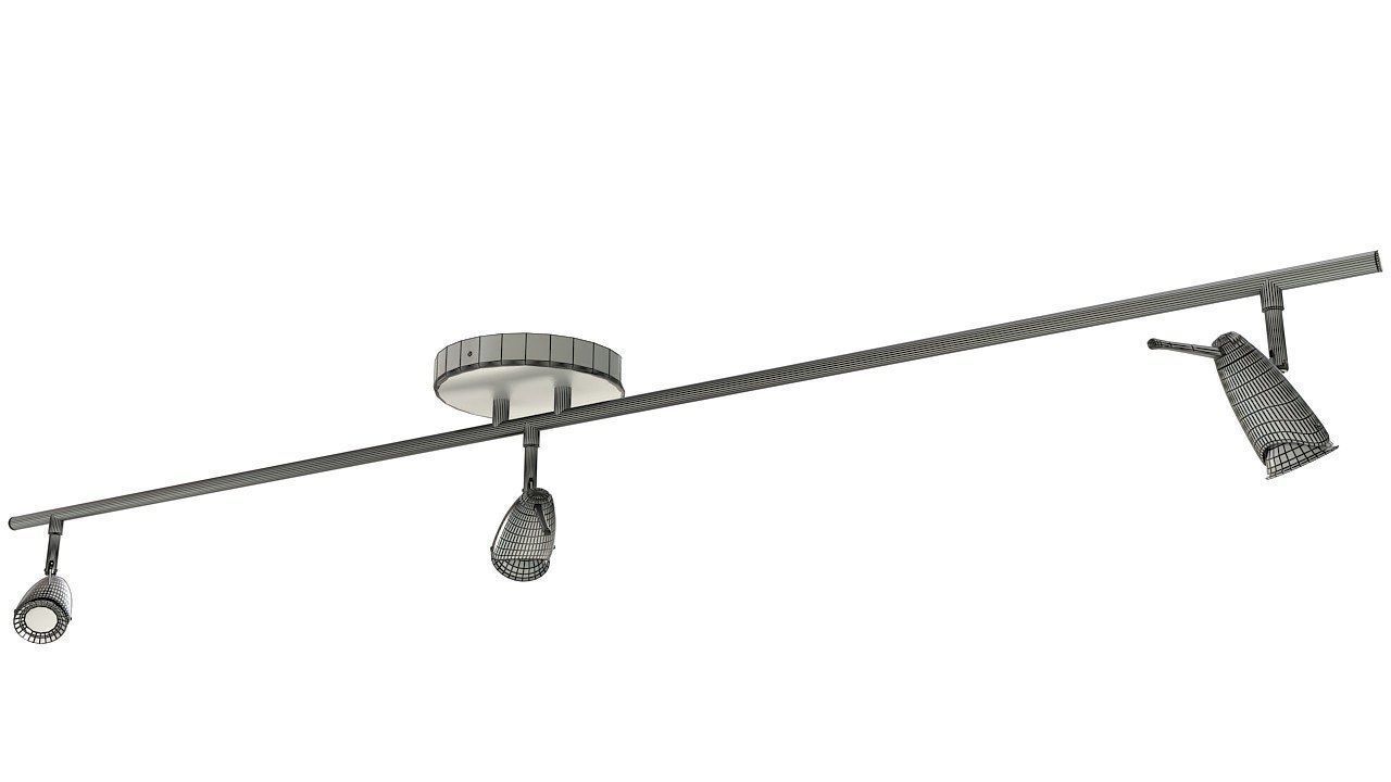 Ceiling lamp triple halogen 3D model_9