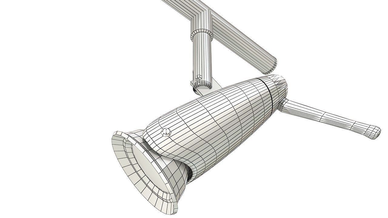 Ceiling lamp triple halogen 3D model_7
