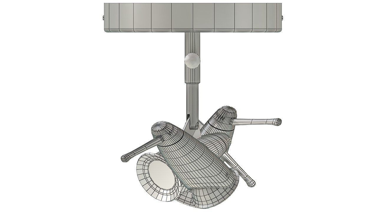 Ceiling lamp triple halogen 3D model_11