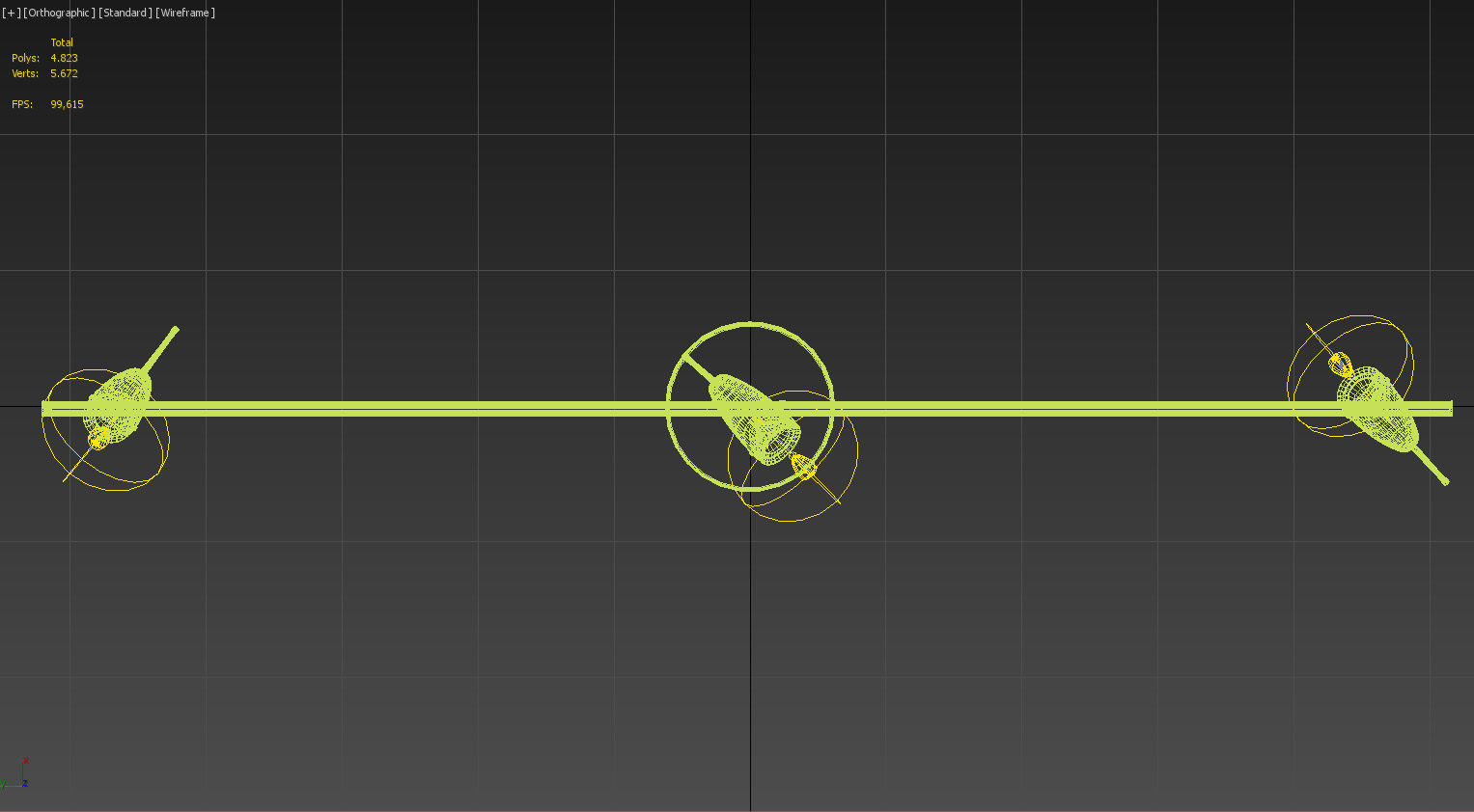 Ceiling lamp triple halogen 3D model_19