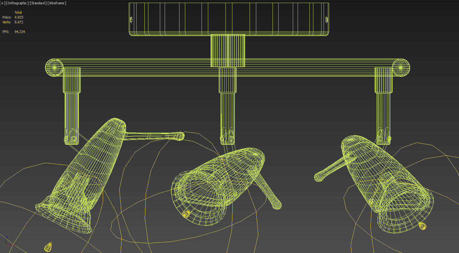 Ceiling lamp triple halogen 3D model_18