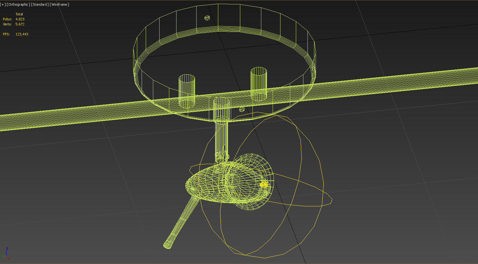 Ceiling lamp triple halogen 3D model_16