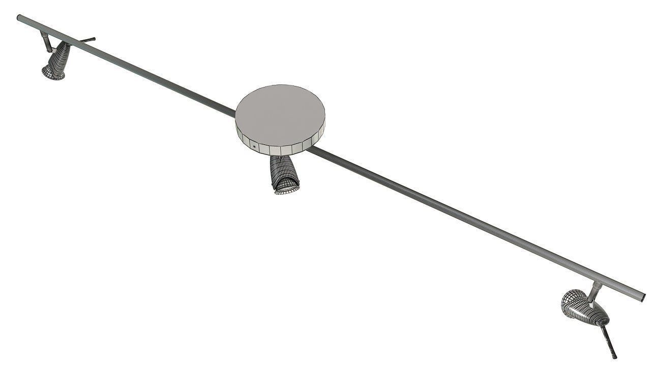 Ceiling lamp triple halogen 3D model_13