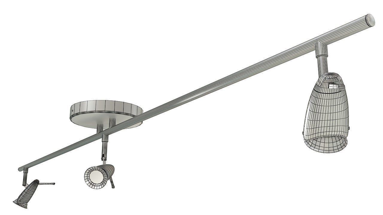 Ceiling lamp triple halogen 3D model_10