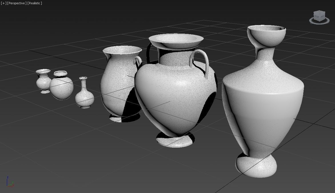 Greek vases collection - 3 Aryballos and 3 Amphoras 3D model_16