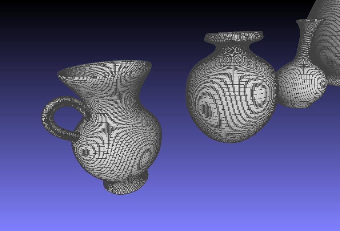 Greek vases collection - 3 Aryballos and 3 Amphoras 3D model_20