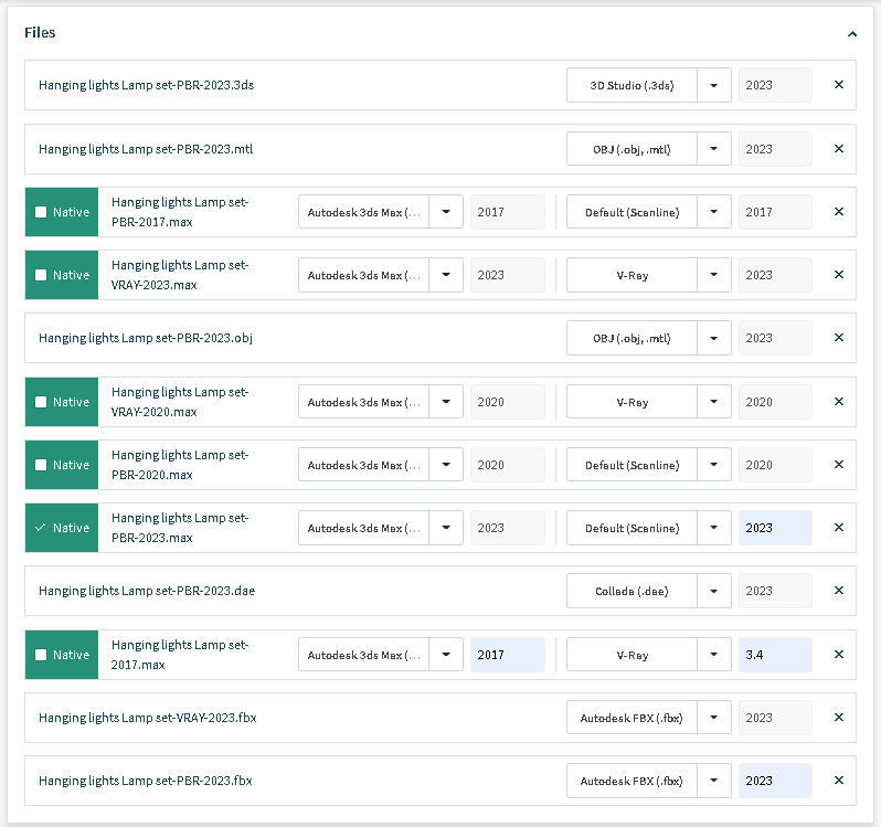 Hanging lights Lamp set 3D model_23