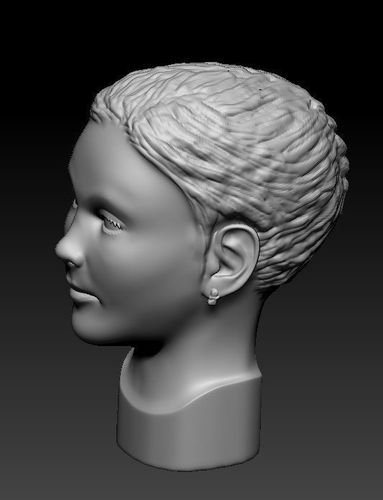 Little girl head 3D print model