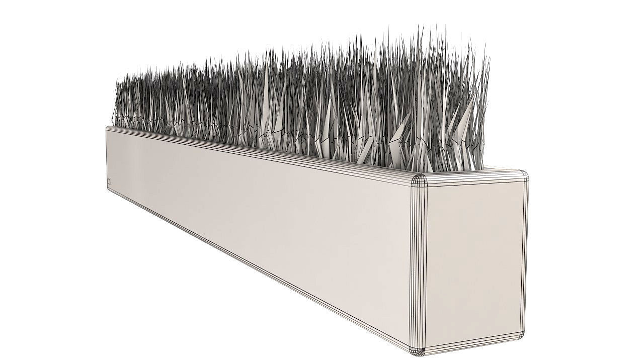 Artificial grass wooden pot 3D model_6