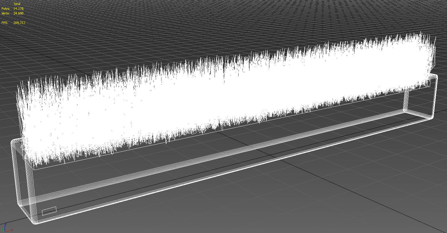 Artificial grass wooden pot 3D model_13