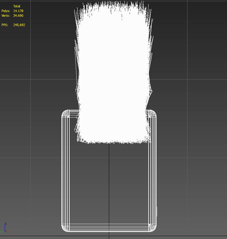 Artificial grass wooden pot 3D model_11