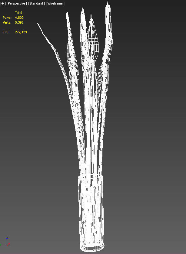 Tropical leaves glass vase 3D model_18