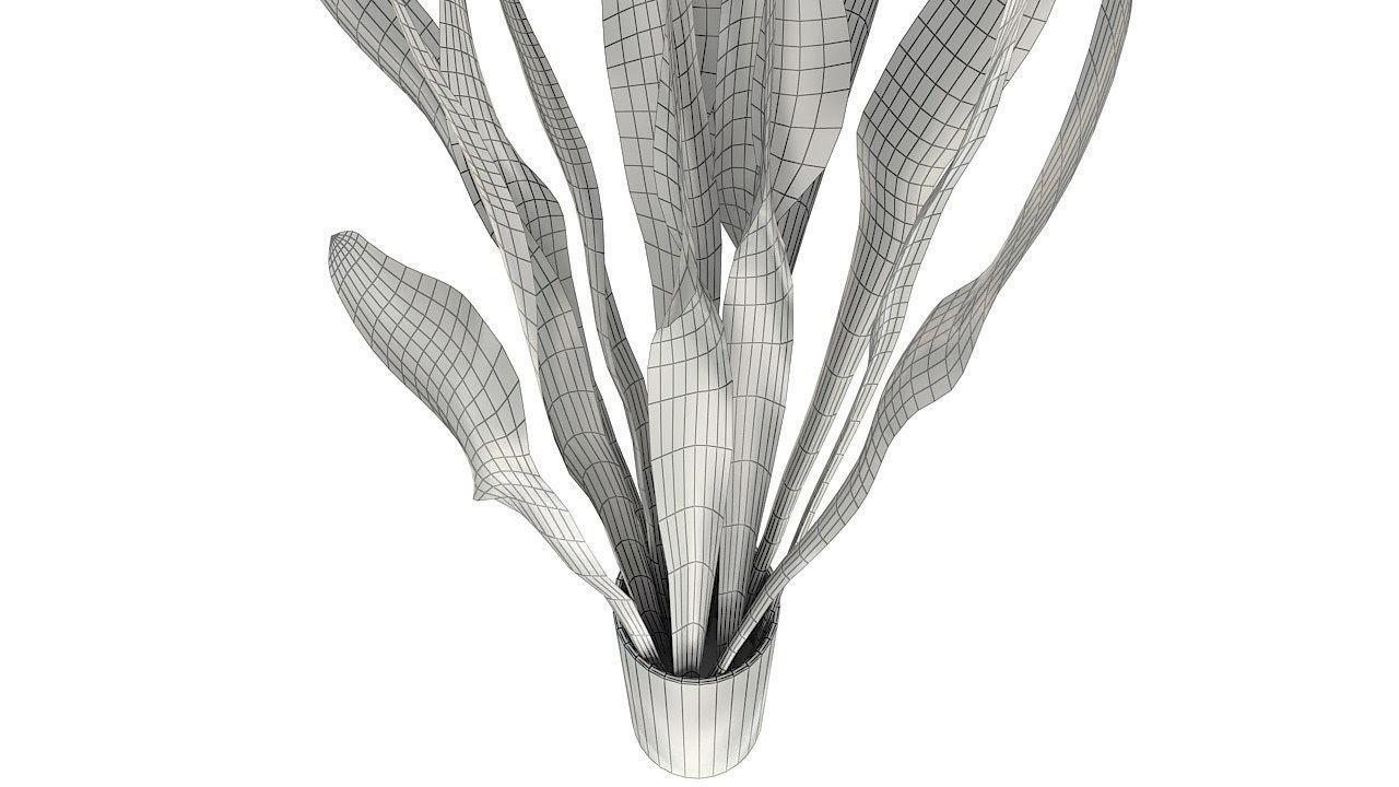 Tropical leaves glass vase 3D model_12