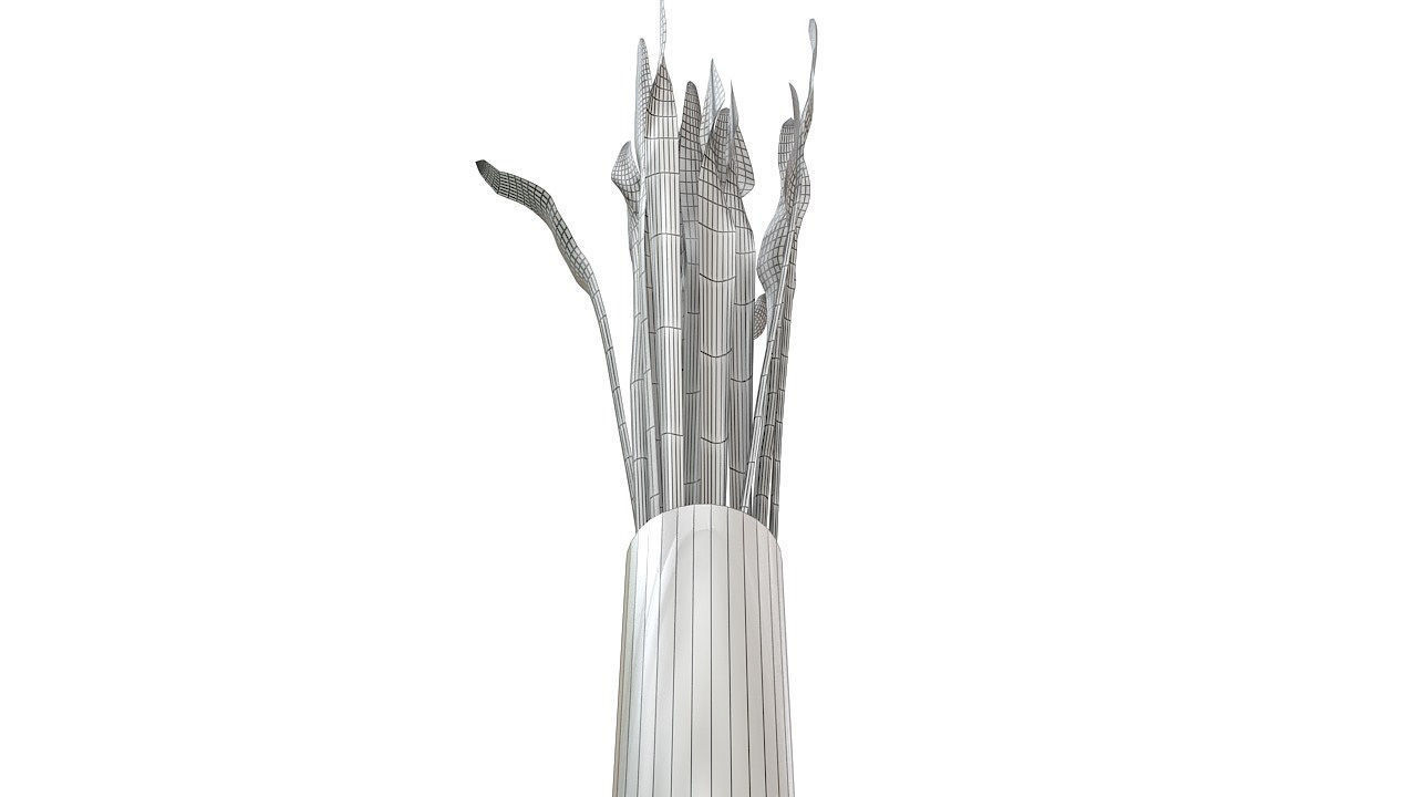 Tropical leaves glass vase 3D model_17