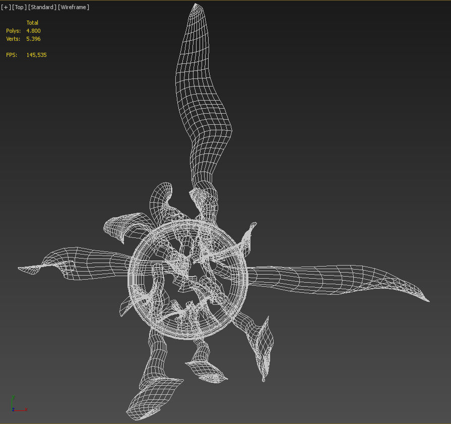Tropical leaves glass vase 3D model_19