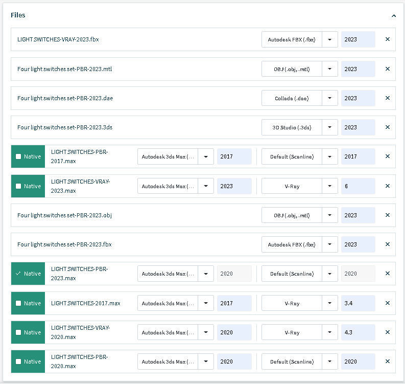 Four Light switches set 3D model_15