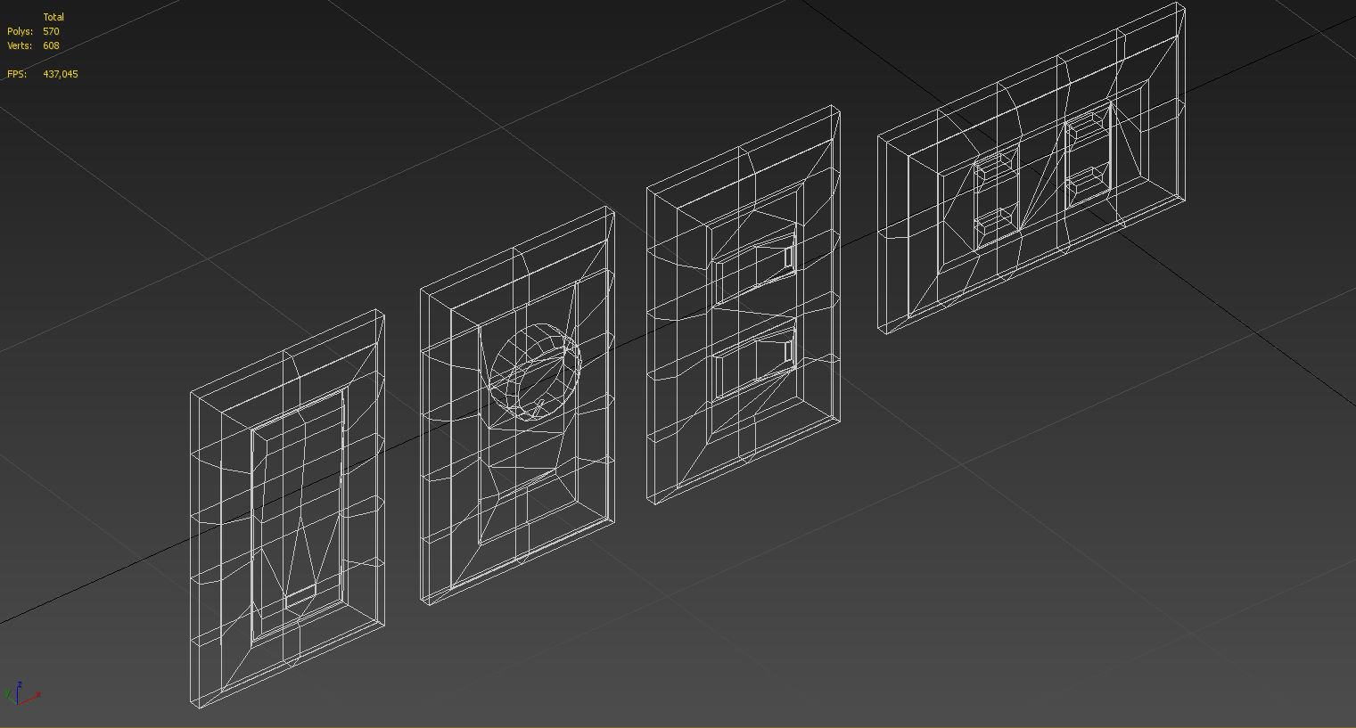 Four Light switches set 3D model_14