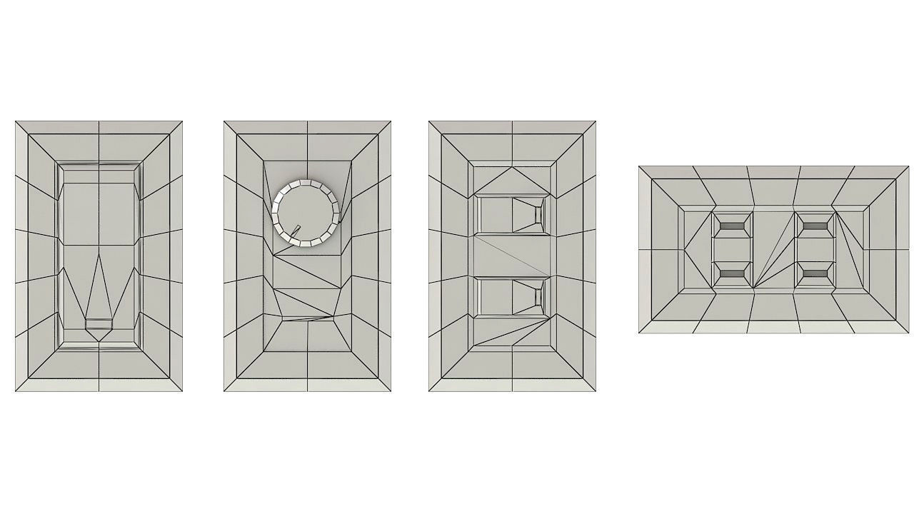 Four Light switches set 3D model_6