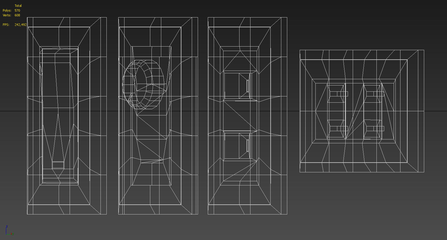 Four Light switches set 3D model_13