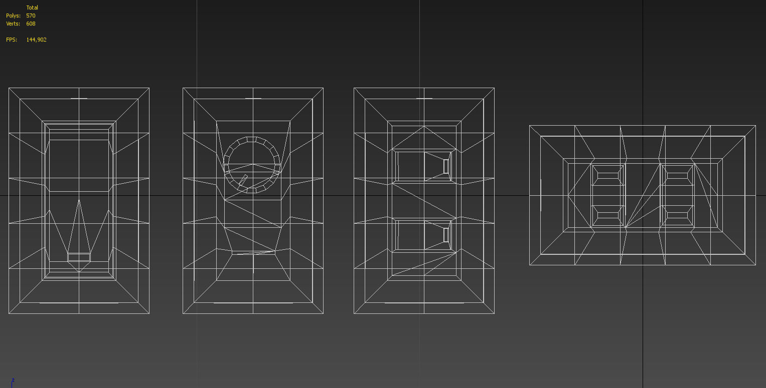 Four Light switches set 3D model_12