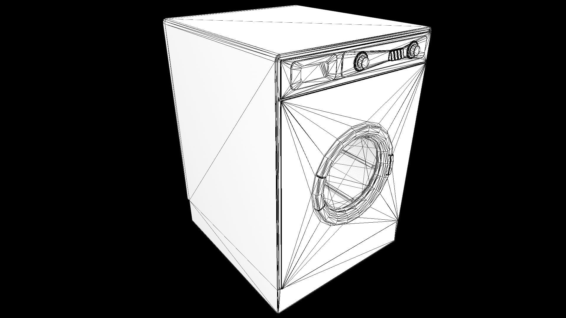 Washing Machine PBR Low-poly 3D model_3