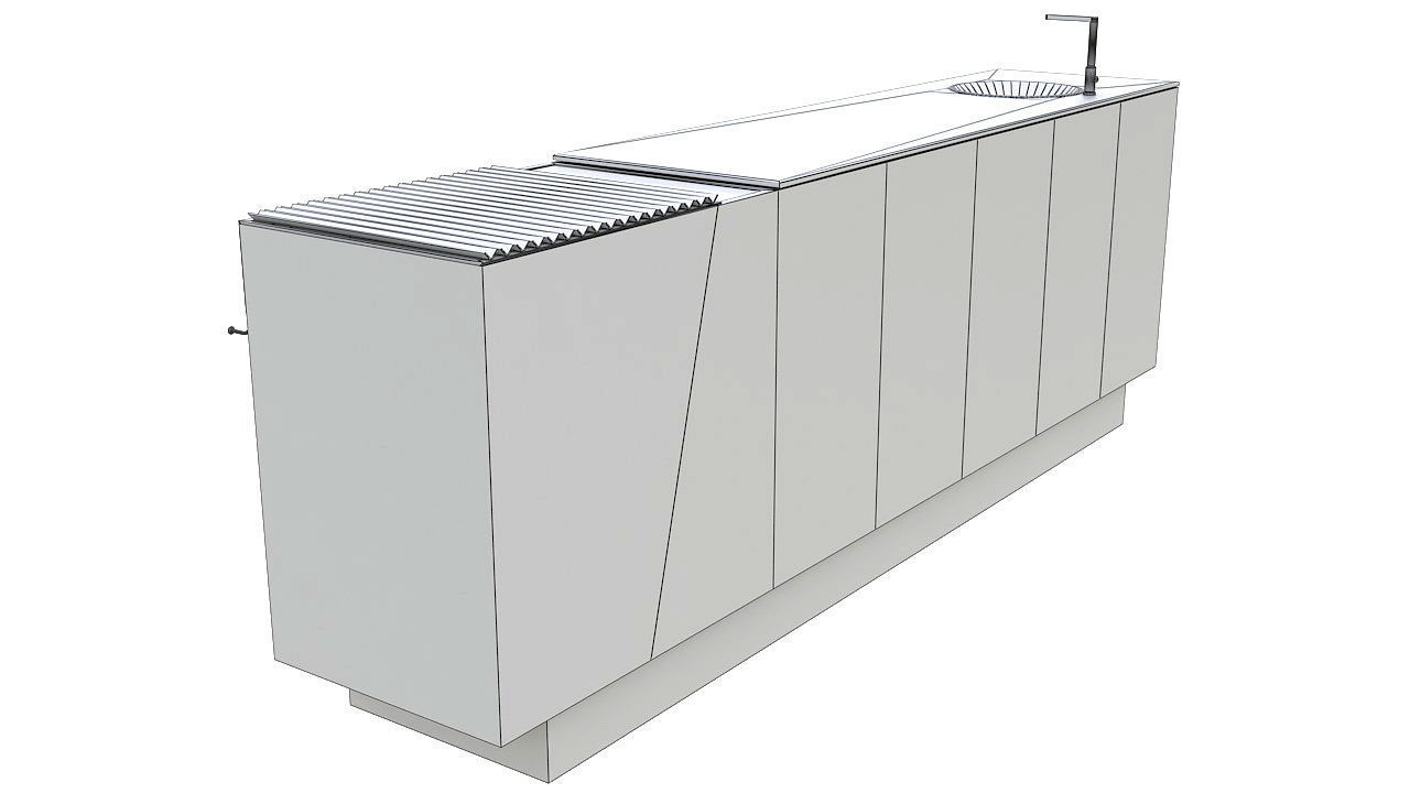 Outdoor bbq grill island 3D model_18