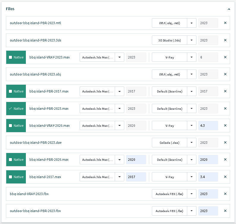 Outdoor bbq grill island 3D model_20