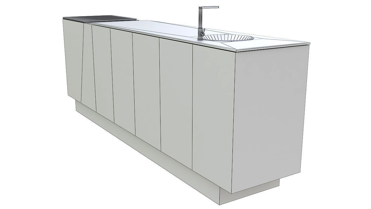 Outdoor bbq grill island 3D model_17