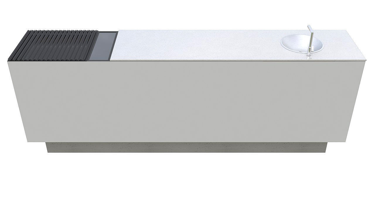 Outdoor bbq grill island 3D model_9