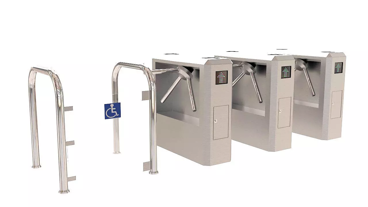 Entrance Security Barrier Turnstile Gate 3D model_0