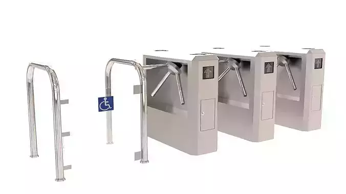 Entrance Security Barrier Turnstile Gate 3D model