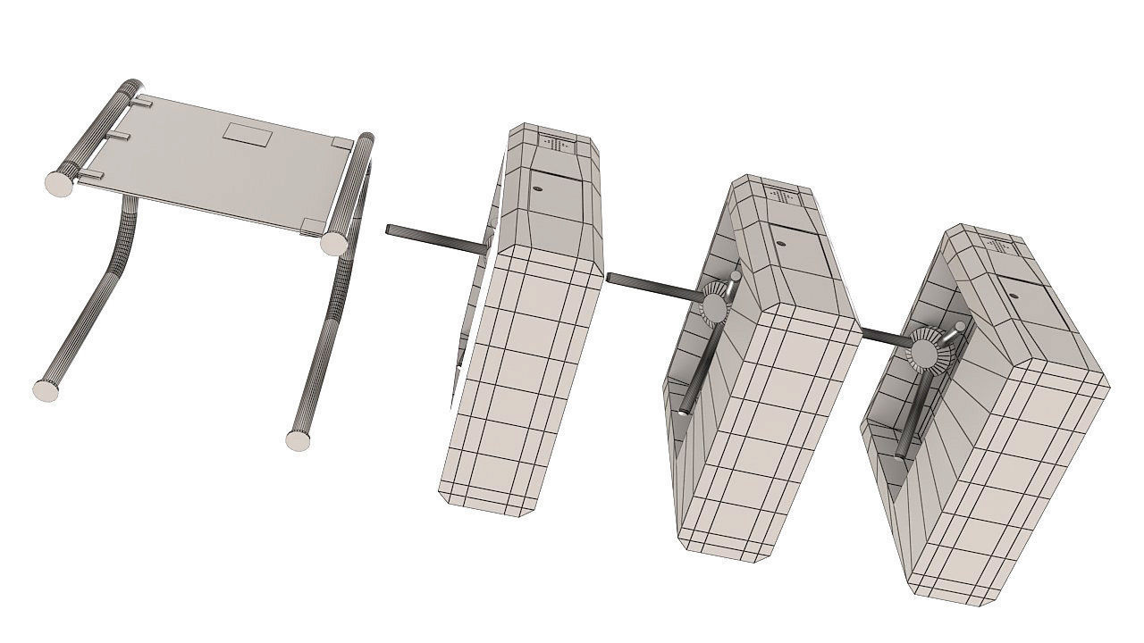 Entrance Security Barrier Turnstile Gate 3D model_13