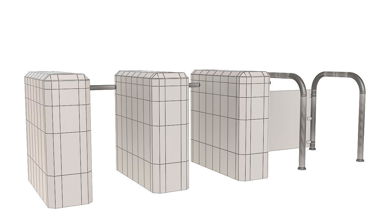 Entrance Security Barrier Turnstile Gate 3D model_6