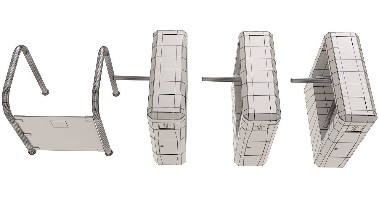 Entrance Security Barrier Turnstile Gate 3D model_10